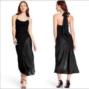 NWT CUSHNIE X Target, Black Halter Tie Dress